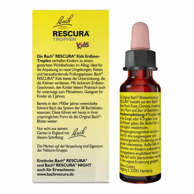 Bachblüten Original Rescura Kids Tropfen Erdbeer alkoholfrei, 10 ml