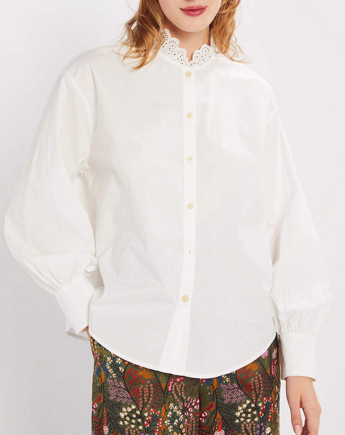 Scotch & Soda Chemise Broderie Anglaise blanche