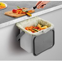 Poubelle bio Bintex, avec couvercle, gris