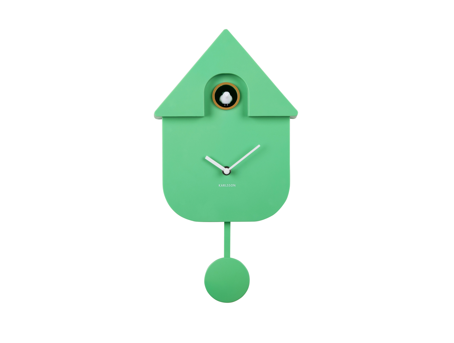 Wall clock Modern Cuckoo ABS bright green