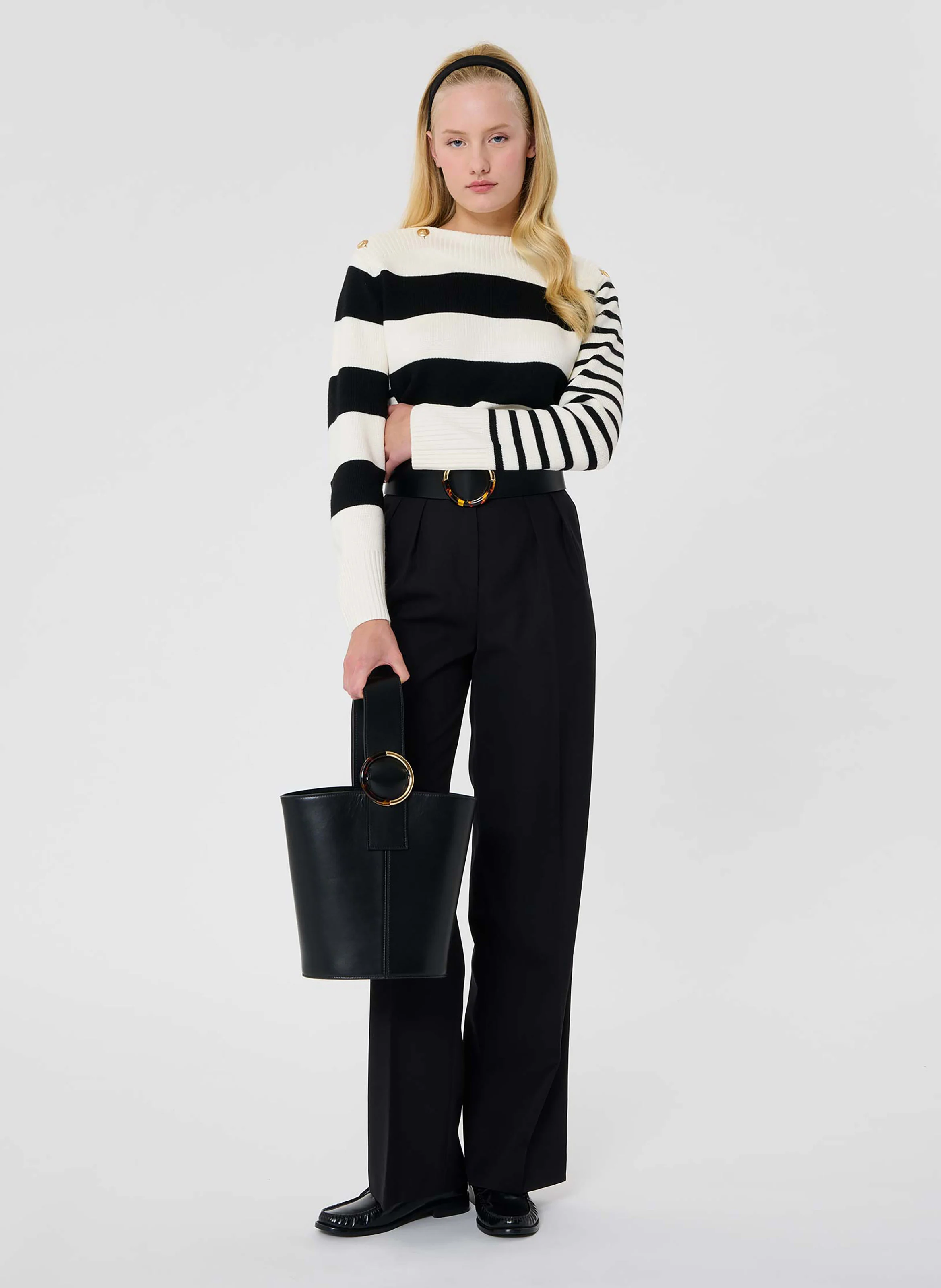 PARIGI - Pantalon droit taille haute | Noir