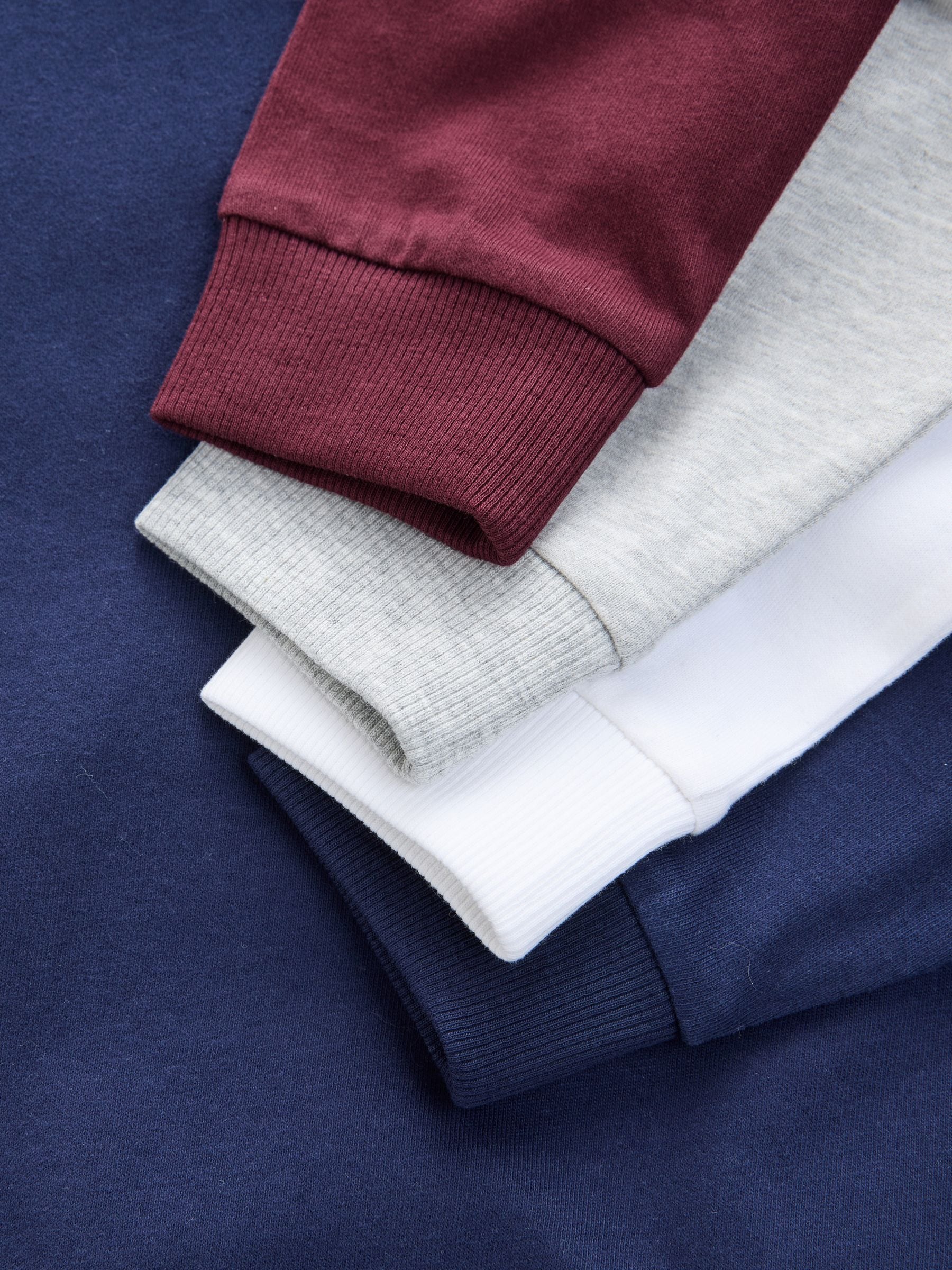Bessenrood/grijs/wit/blauw - Verpakking van 4 zachte T-shirts met lange mouwen (3-16jr)