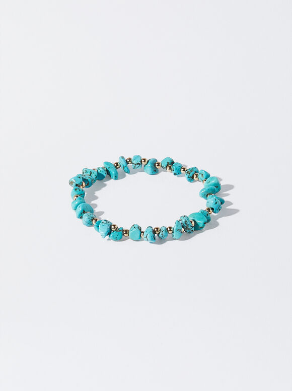 Pulseira elástica com pedra - Azul