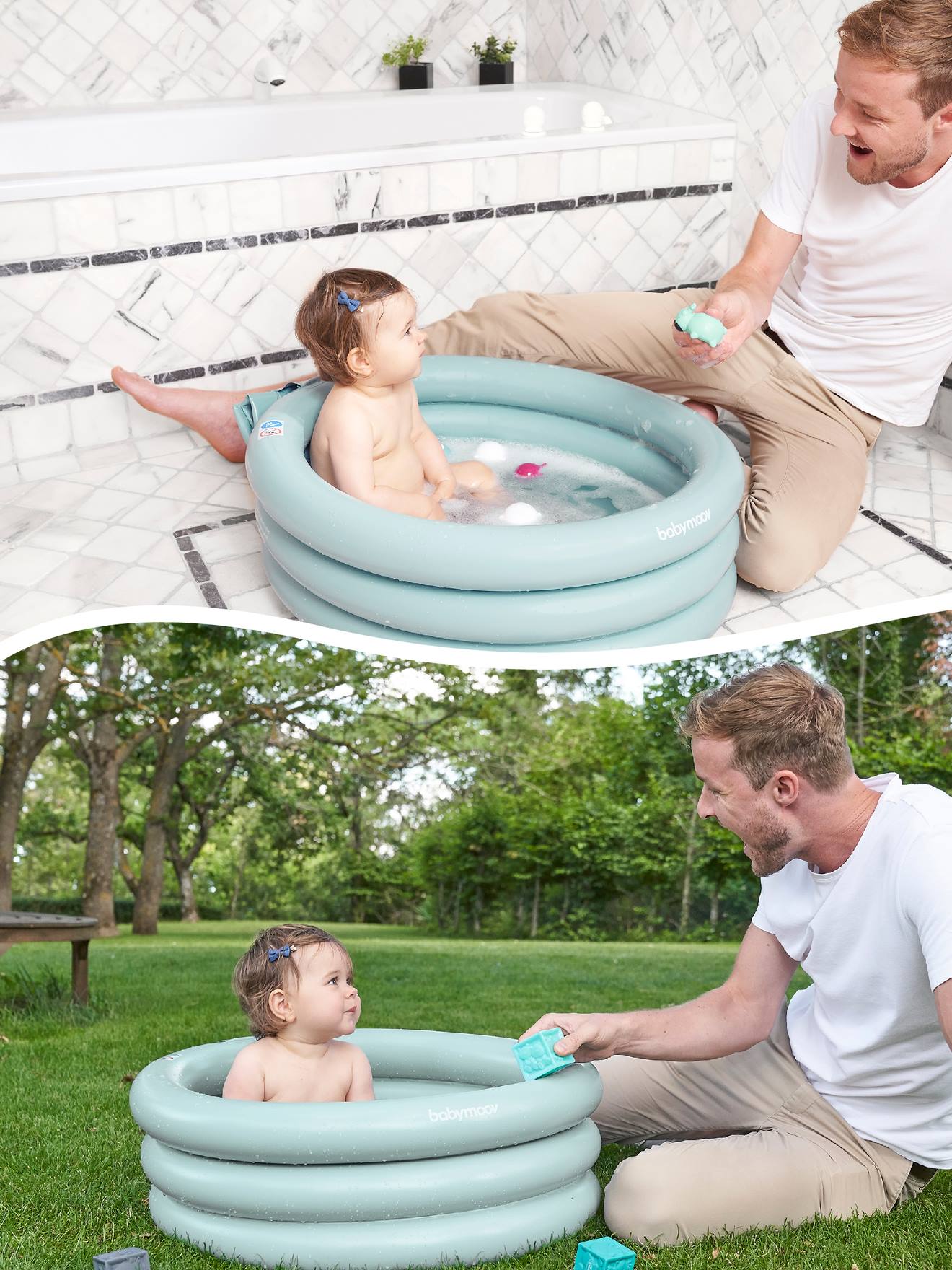 Banheira inflável para bebês BABYMOOV Aquadots - Azul