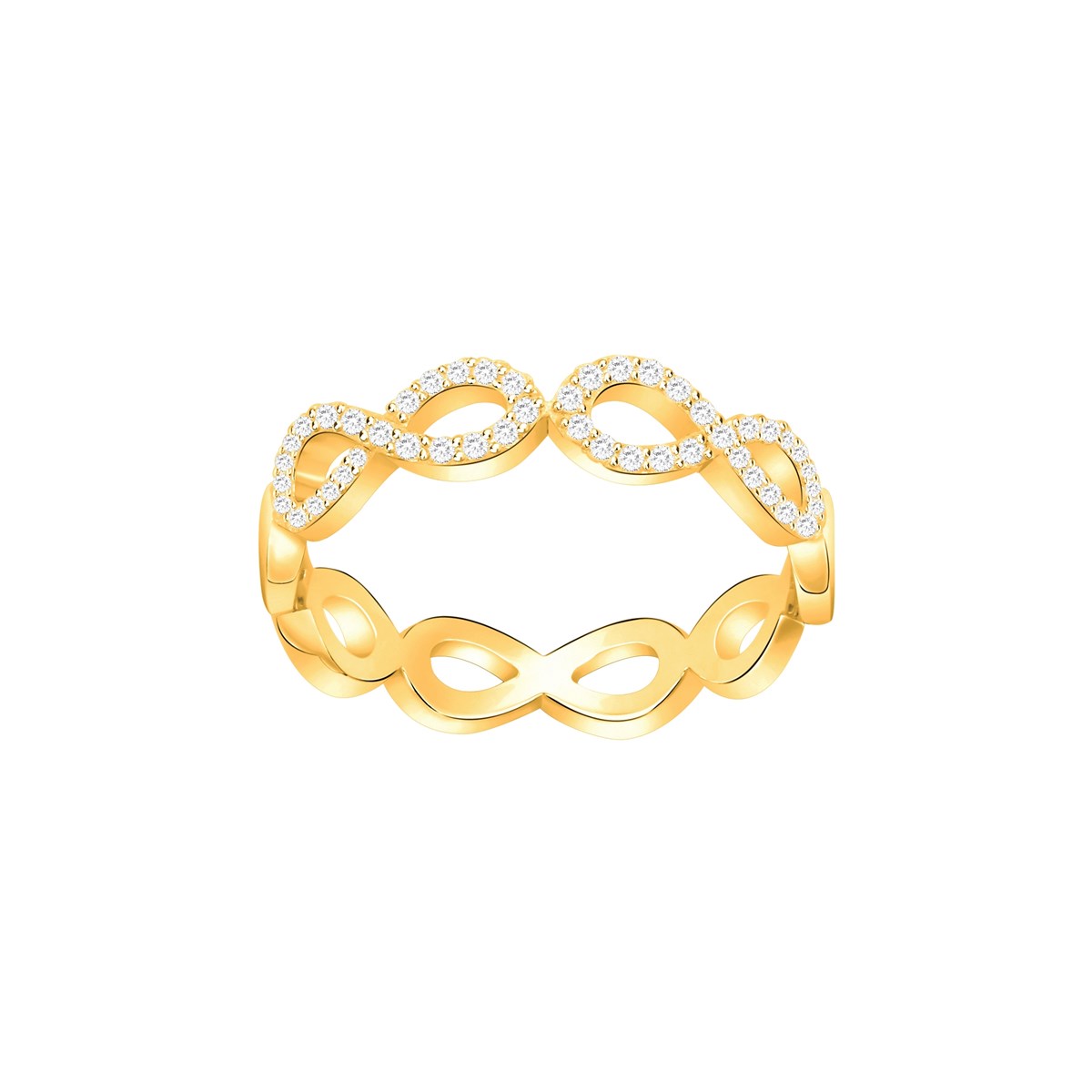 Bague en Plaqué Or avec oxyde de zirconium blanc