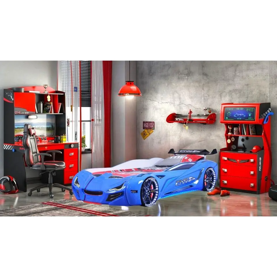 Autobed - Racebed - Kinderbed - Street Racer - 236x119x68 cm - Blauw
