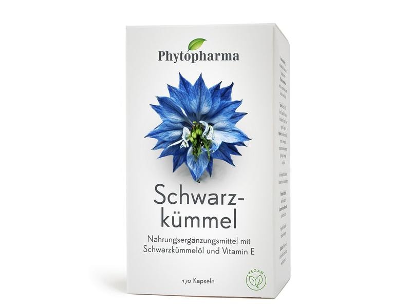 Phytopharma Schwarzkümmel 170 Kapseln Vegane Nahrungsergänzung
