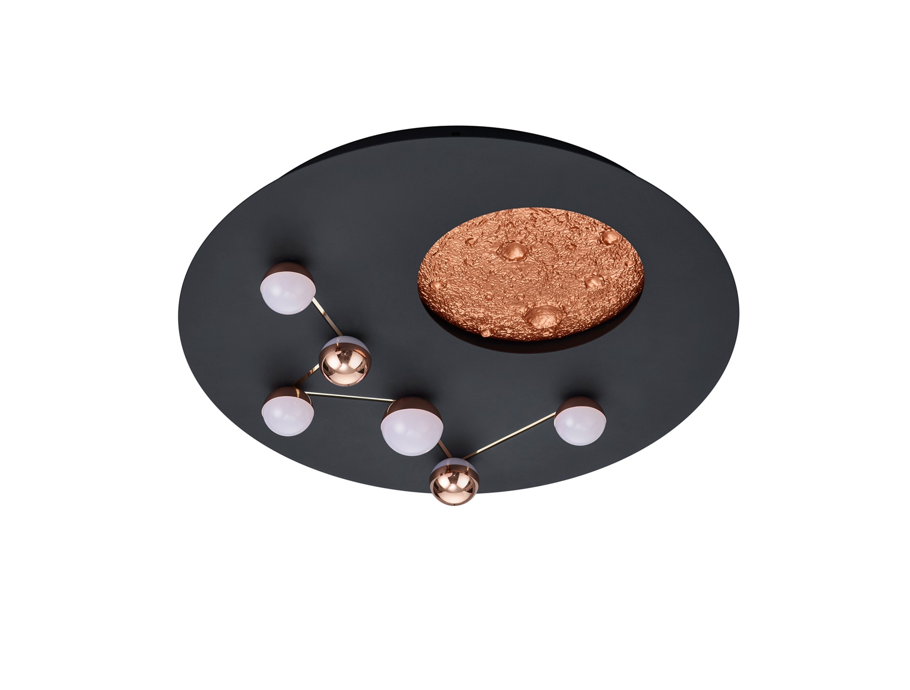 TRIO LED Deckenlampe ZODIAC 50 cm schwarz