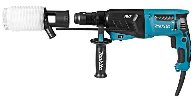 Makita HR2631FTX4 230V Combihamer met verwisselbare boorkop, in zwart aluminium koffer incl 5-delige boor- en beitelset