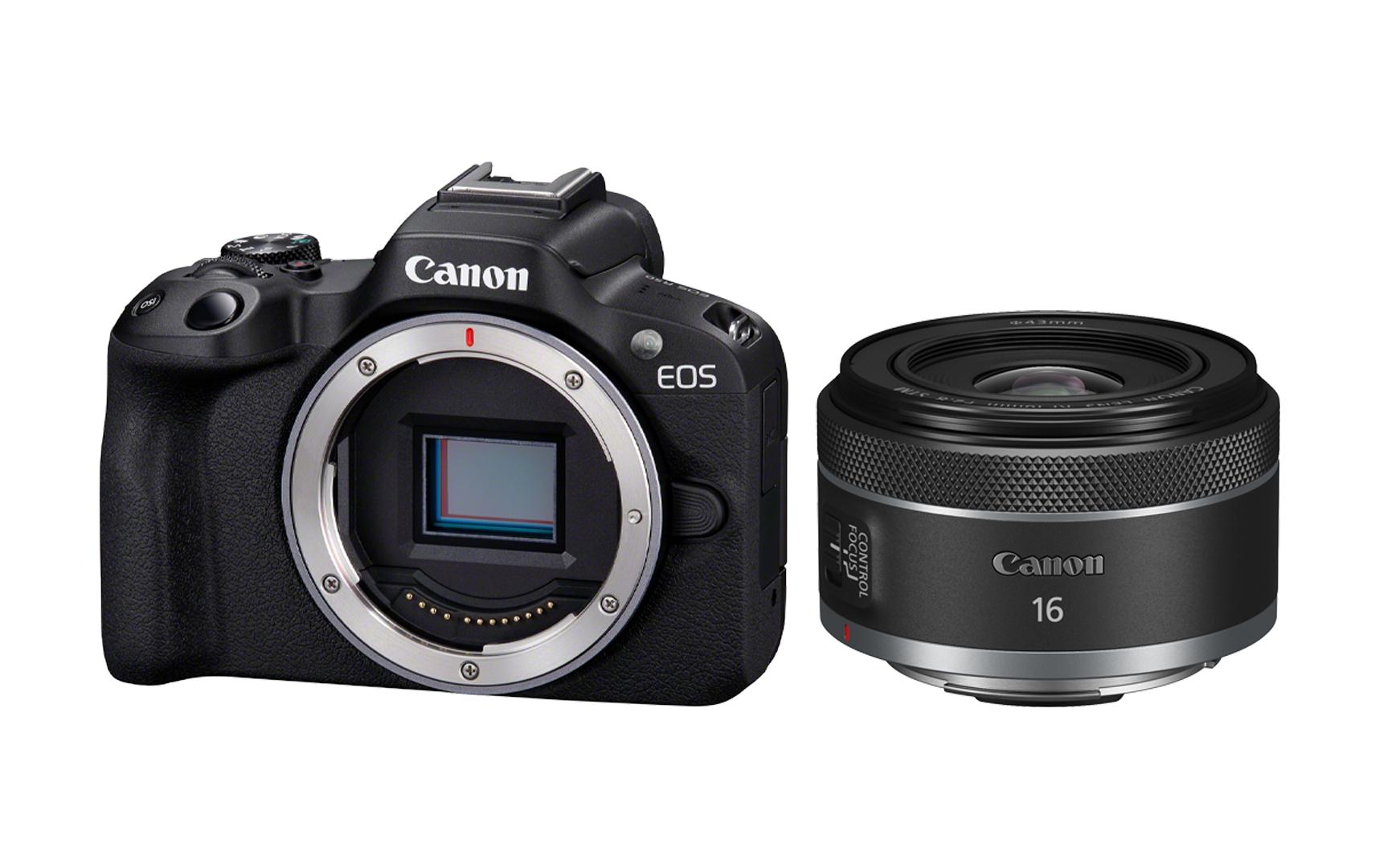 Fotokamera EOS R50 RF 16mm Kit Schwarz<br>Perfekte Einstieg in die EOS R Reihe für aktive Content Creator
