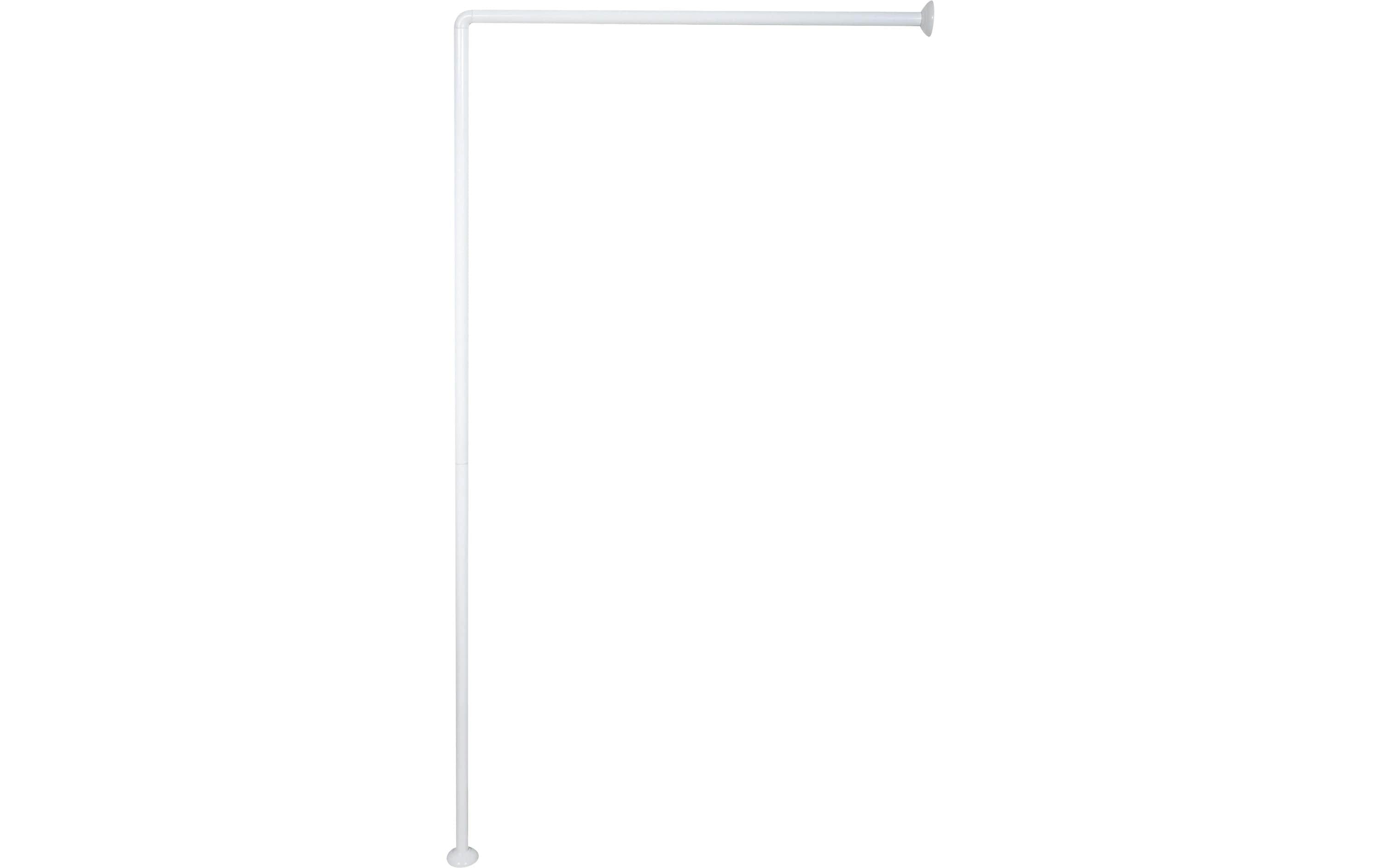 Duschvorhangstange 3-teilig 80 x 2.5 cm, WeissModulare Duschvorhangstange aus Aluminium