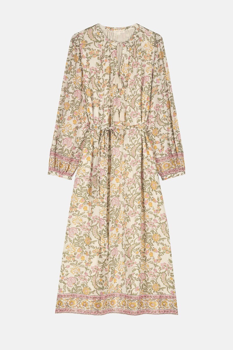 LOUISE MISHA<br>Vestido longo com cinto, mangas compridas, MARTINA