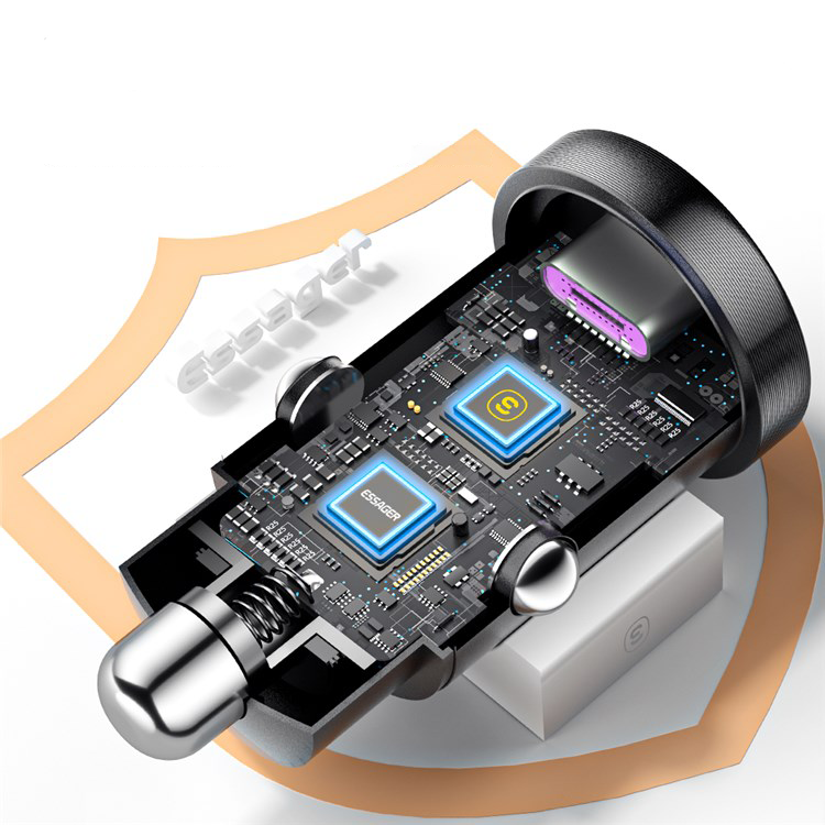(30W) USB A / USB C Auto KFZ Ladegerät PD 3.0 / QC 3.0 - Schwarz