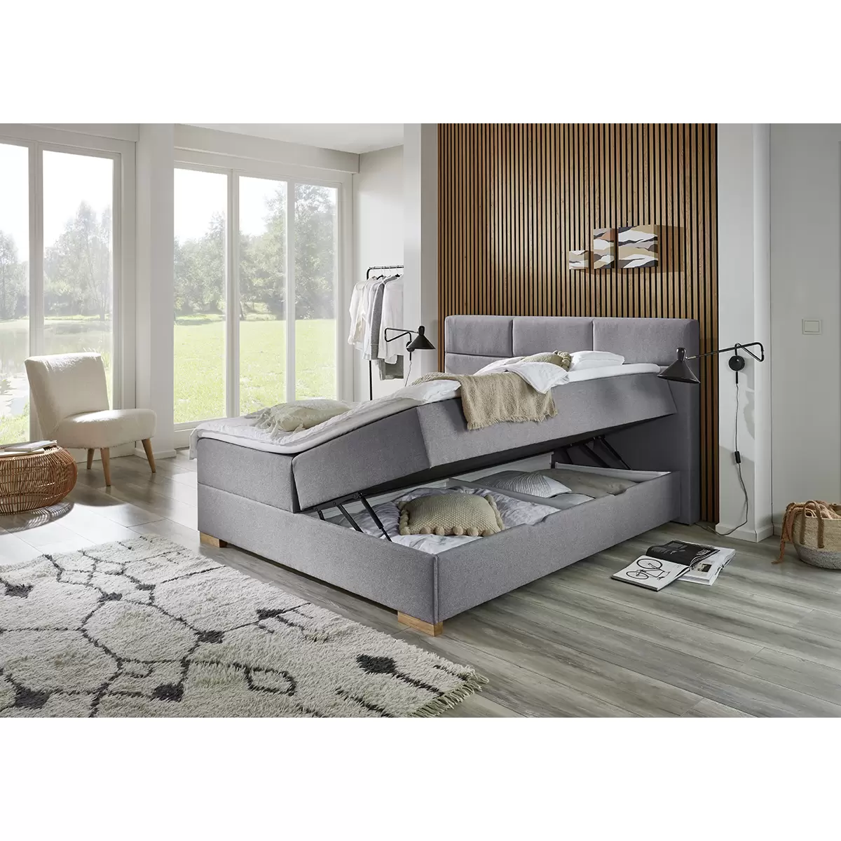 Boxspringbett Lago 180x200 Grau