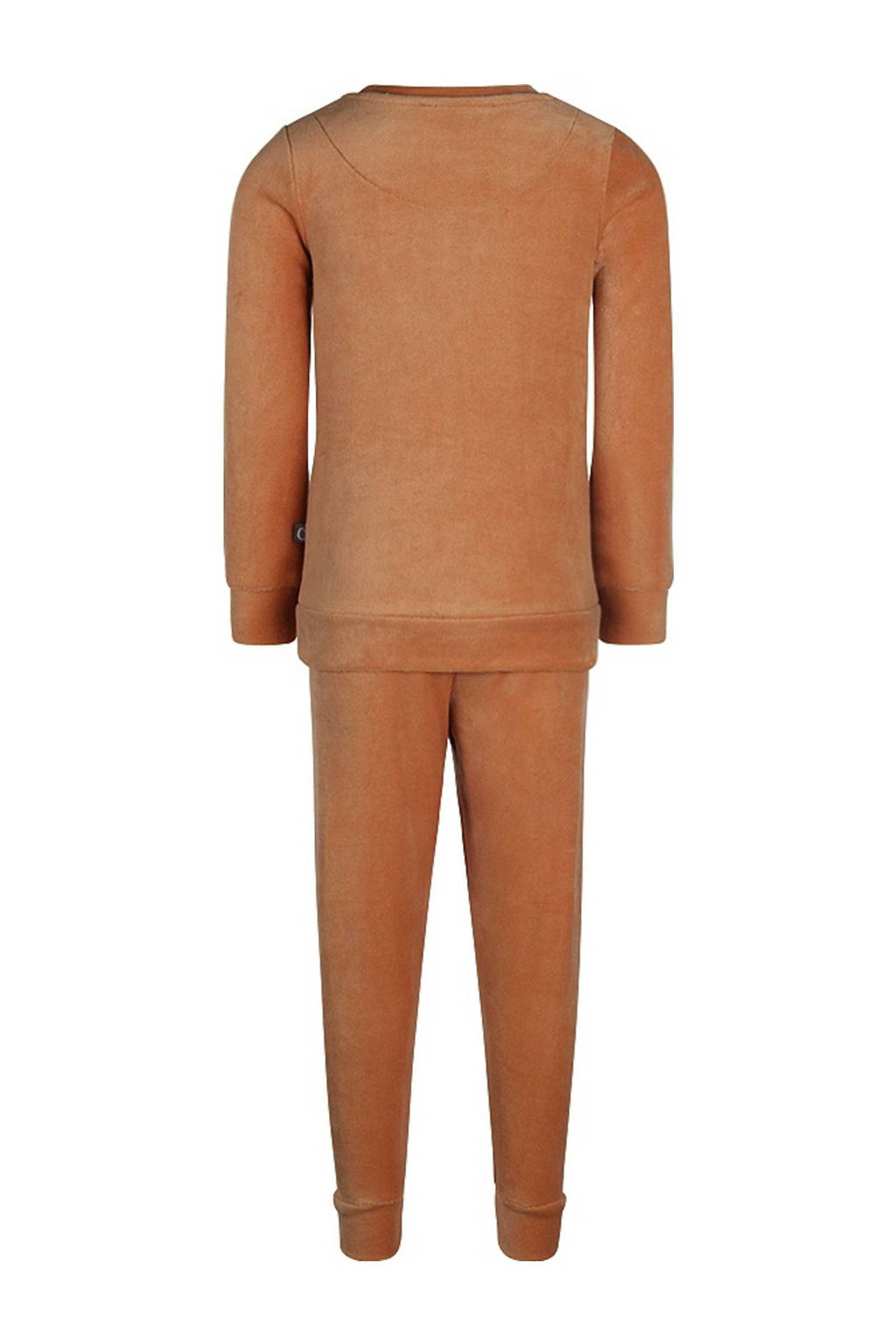 Charlie Choe pyjamaset fluweel oranjebruin