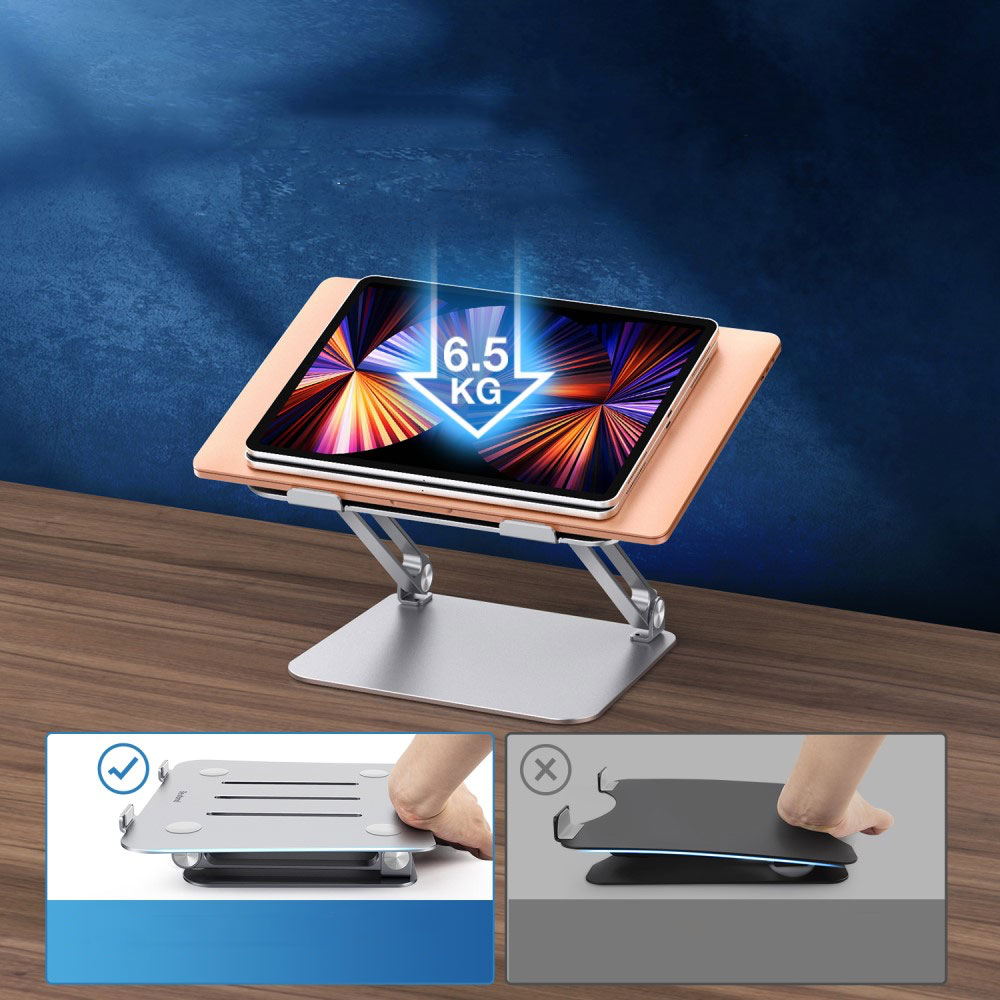 Passiv Kühlender MacBook / Laptop Alu Ständer Halterung Höhenverstellbar (10