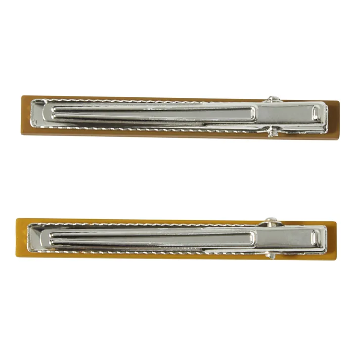 Grech & Co Barrettes clips | Jaune moutarde