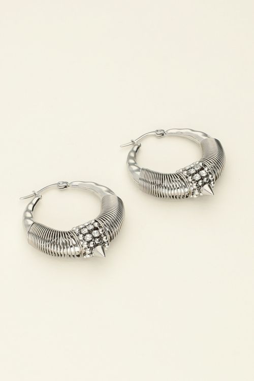 Chunky oorringen met ringen & strass