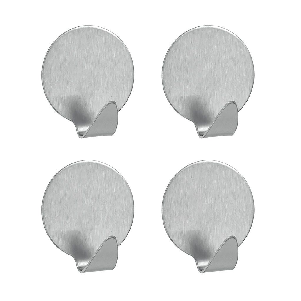 Lot de 4 crochets adhésifs rond en inox