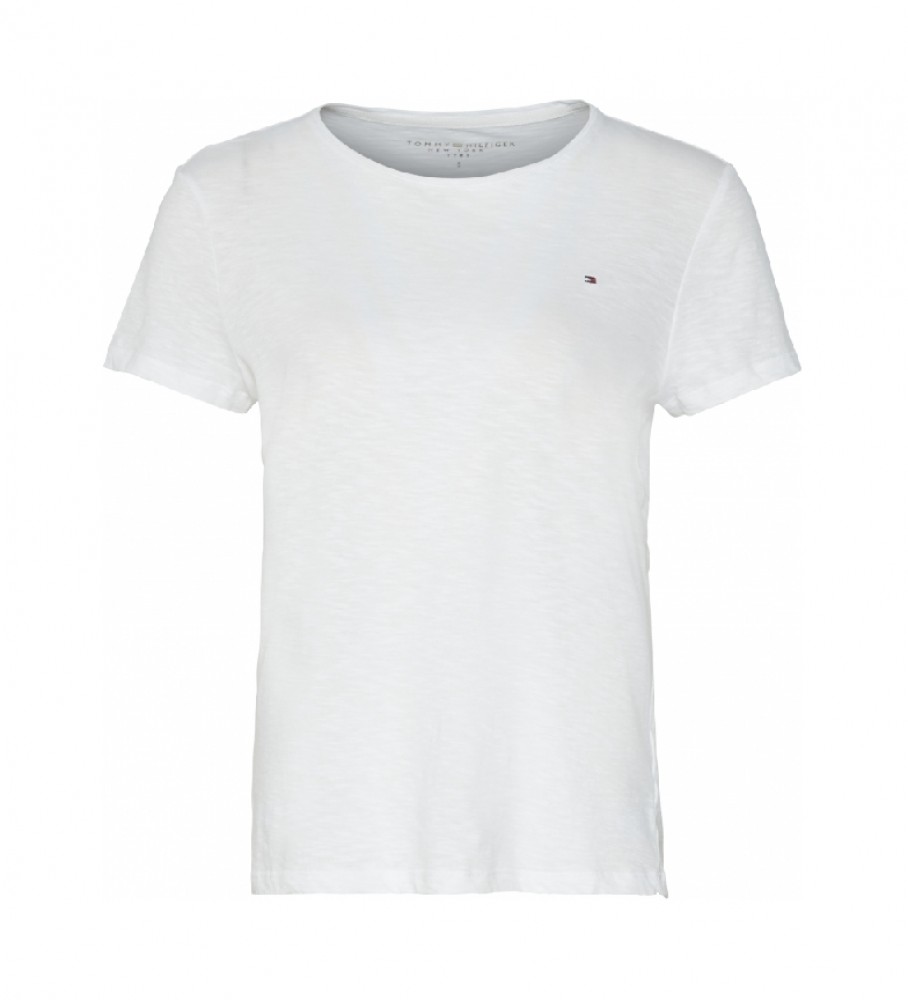 Camiseta Tommy Hilfiger Heritage de gola redonda, branca