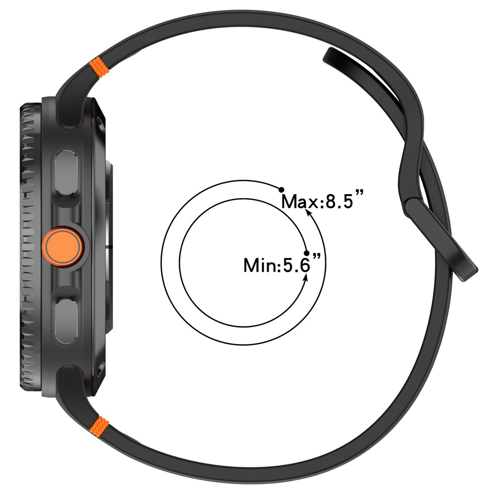 Samsung Galaxy Watch 8 (40mm) Silikon Armband mit dekorativer Naht und Dornschliesse - Orange