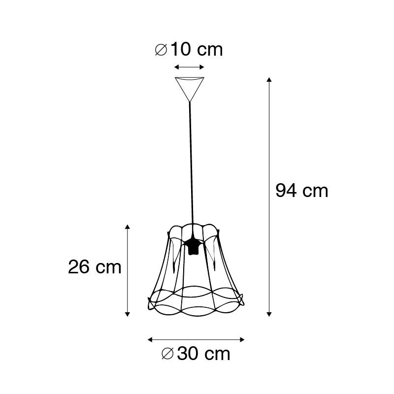 Retro hanglamp zwart 30 cm - Granny Frame