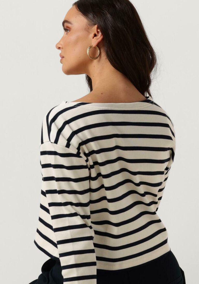 CO\\'COUTURE blauw/wit gestreepte co'couture  classic stripe cropped sweat