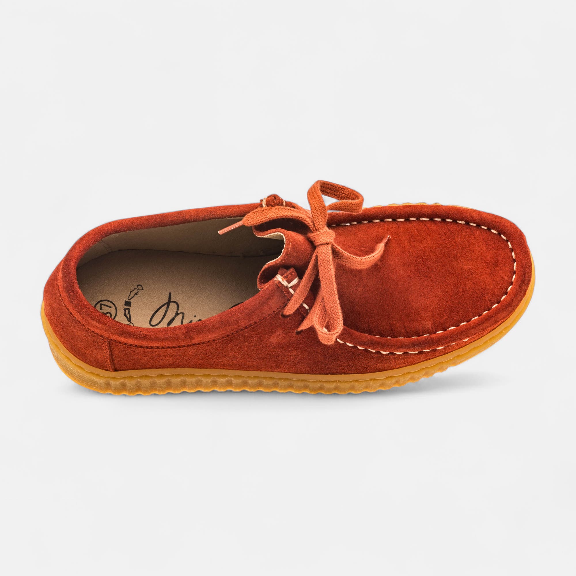 Derbies Femme en cuir corail