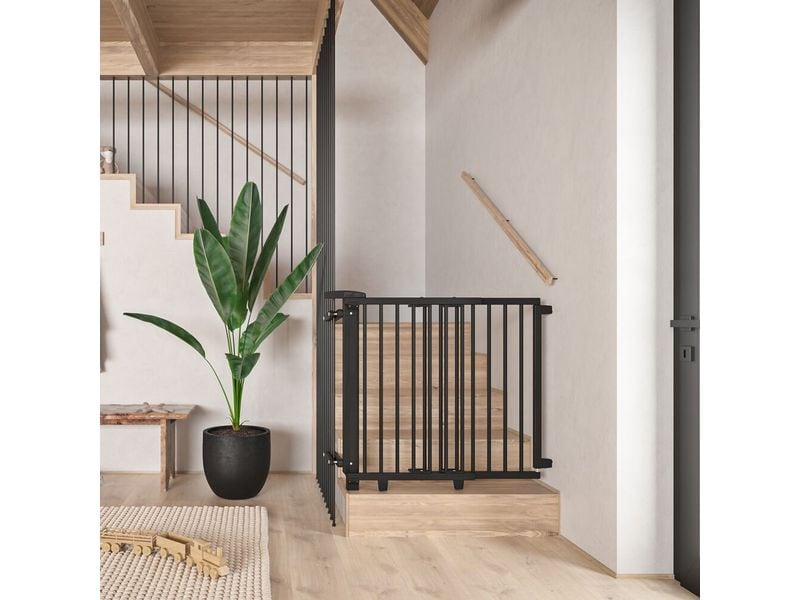 Geuther Treppenschutzgitter Schwarz 95 cm - 135 cm Treppenschutzgitter aus Holz