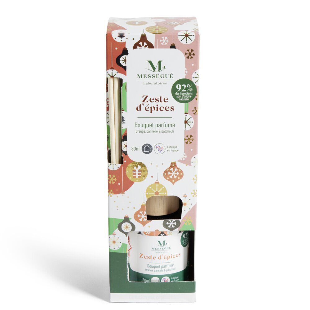 Diffuseur à bâtonnets 80ml Mességué bouquet parfumé zeste d'épices