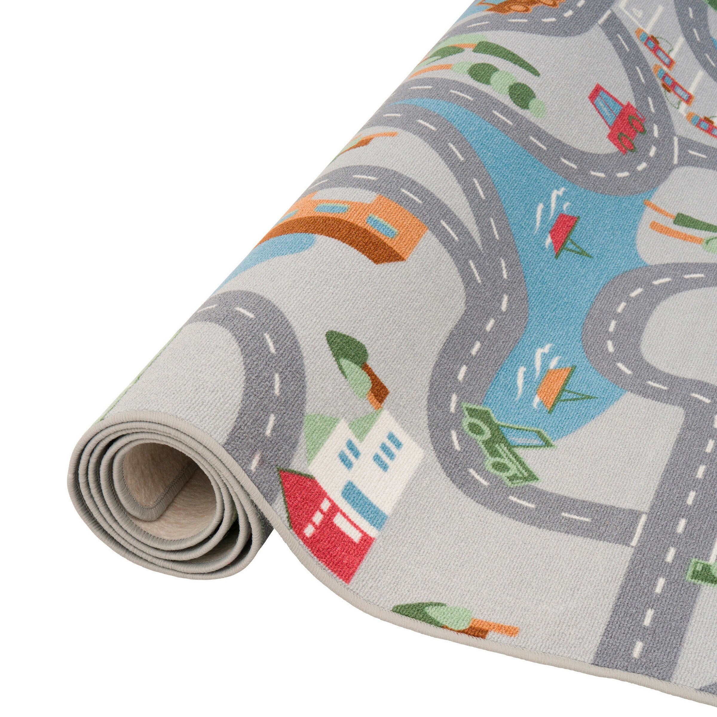 Snapstyle Kinder Spiel Straßenteppich Fun Town Grau