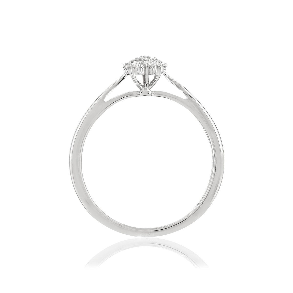Bague or 375 blanc diamants