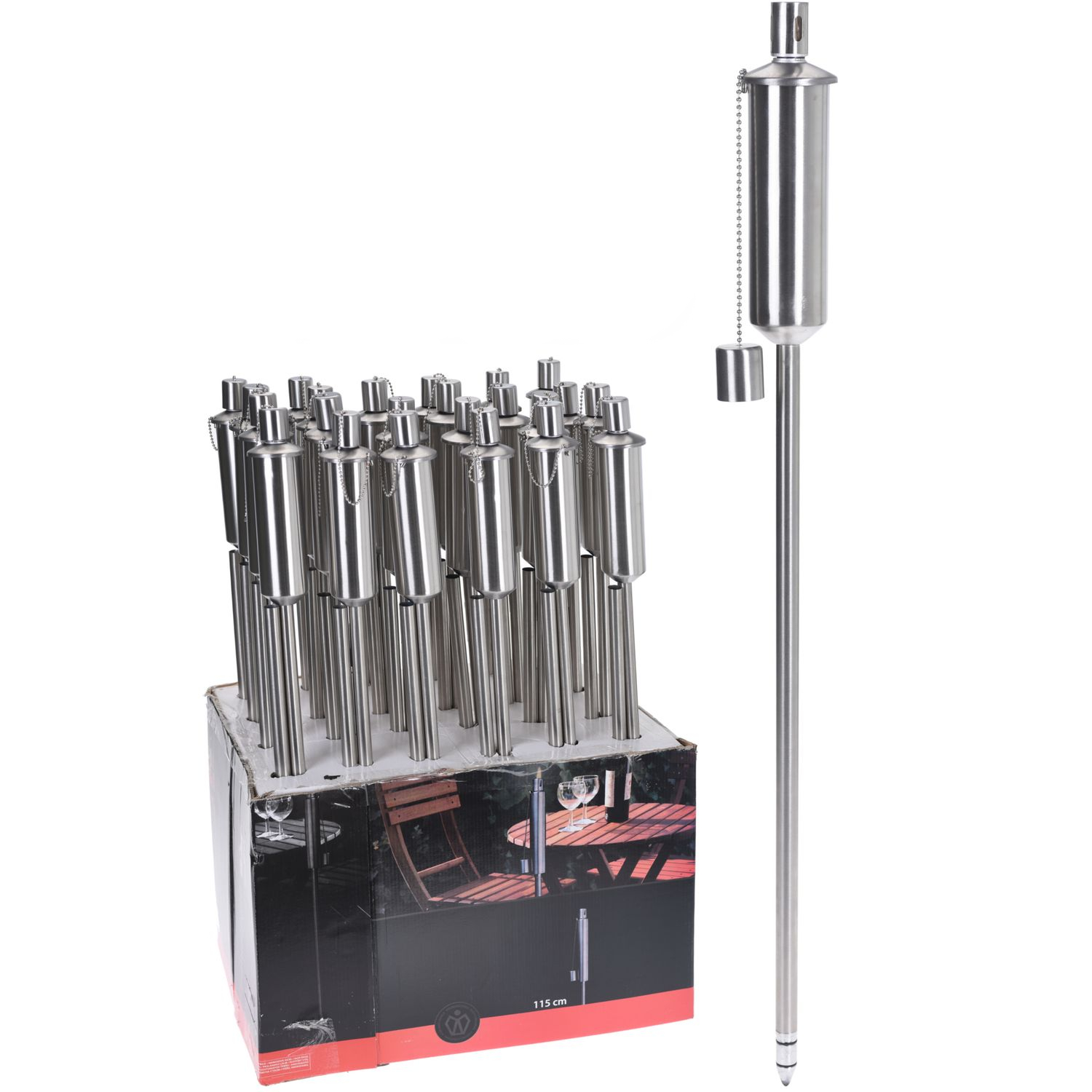 Gartenfackel Edelstahl 115 cm