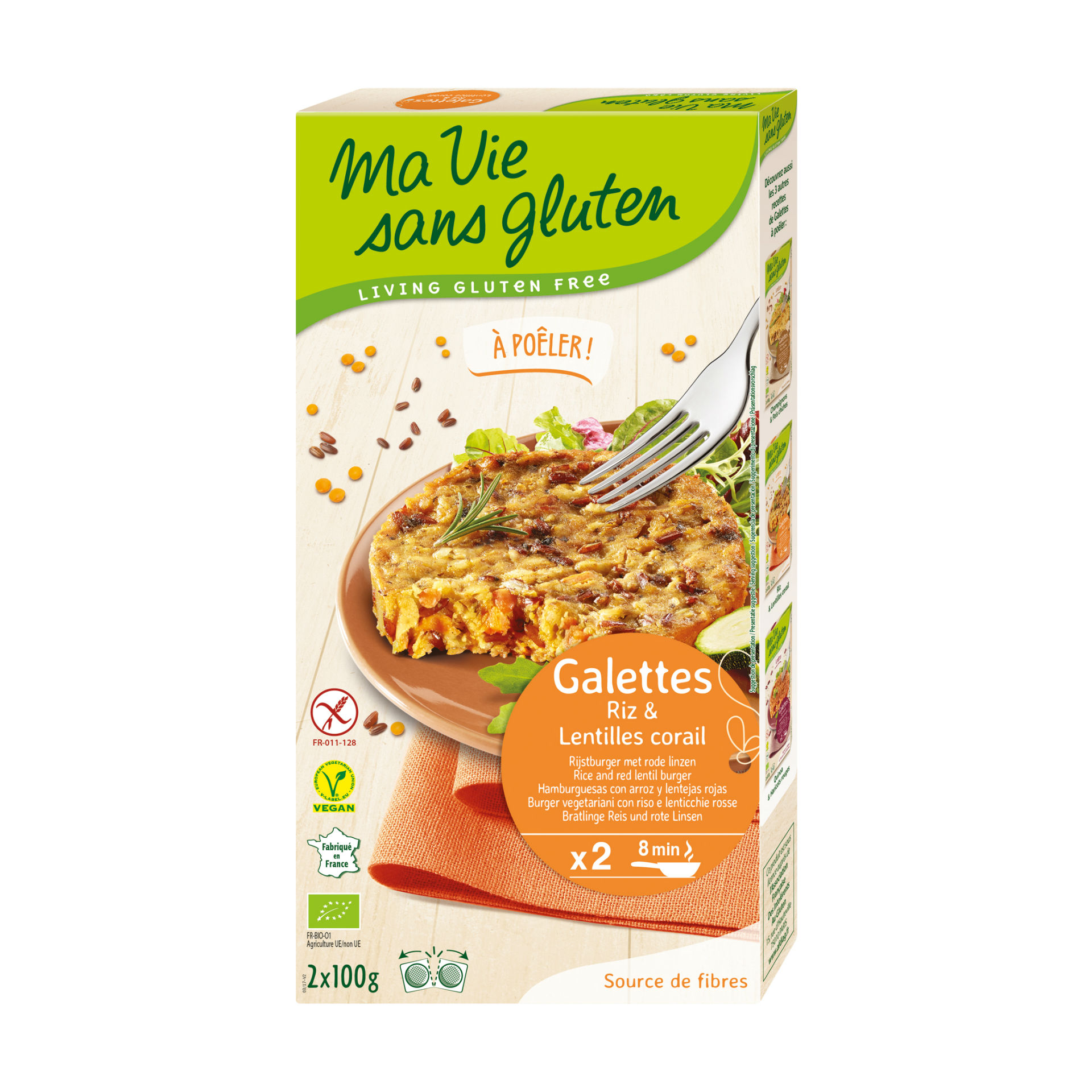 Ma Vie Sans Gluten Bratlinge<br>2 × 100 g, Reis-Rote Linsen