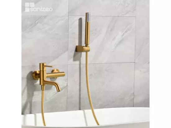 Mitigeur de Baignoire et Douche anti-calcaire Or Brossé IMEX MONZA BDM039-4OC