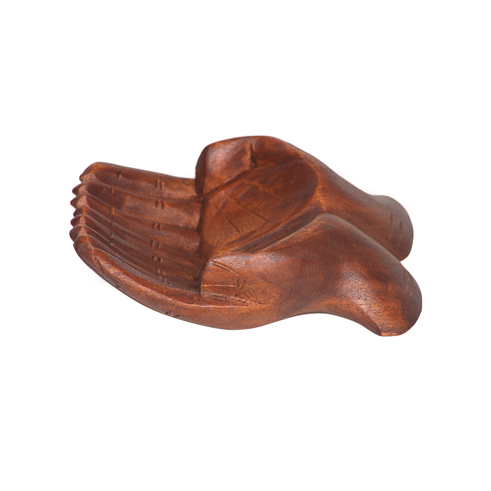 Holzschale 'Hände' M, Suarholz, T 20 cm, B 15 cm, H 5 cm von fischer's lagerhaus