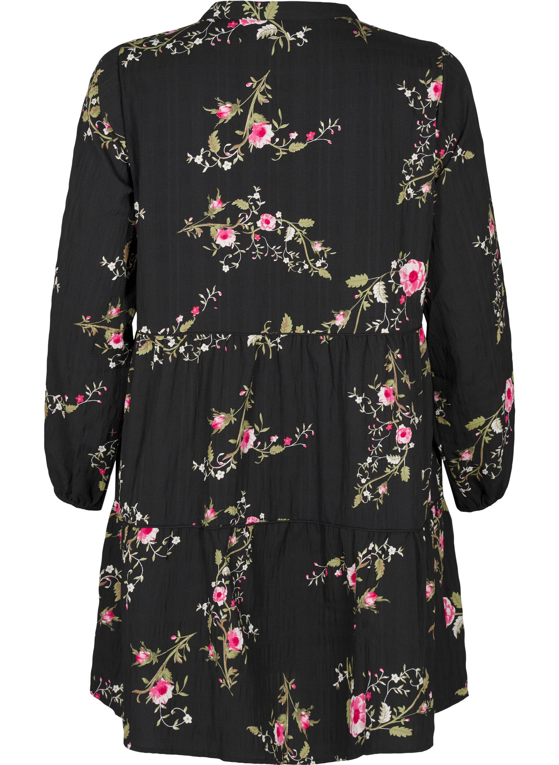 Kjole med blomsterprint og bindebånd
