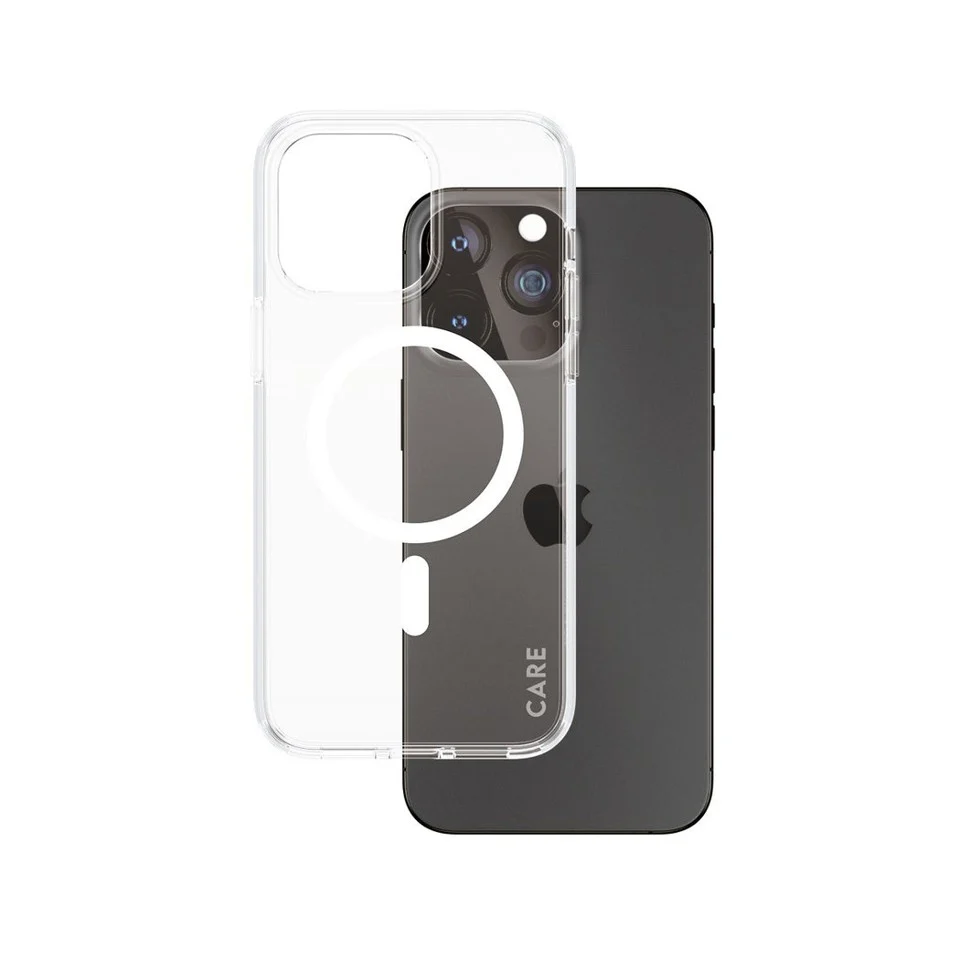 CARE by PanzerGlass -Case Transparent med White MagSafe - iPhone 15 Pro Max