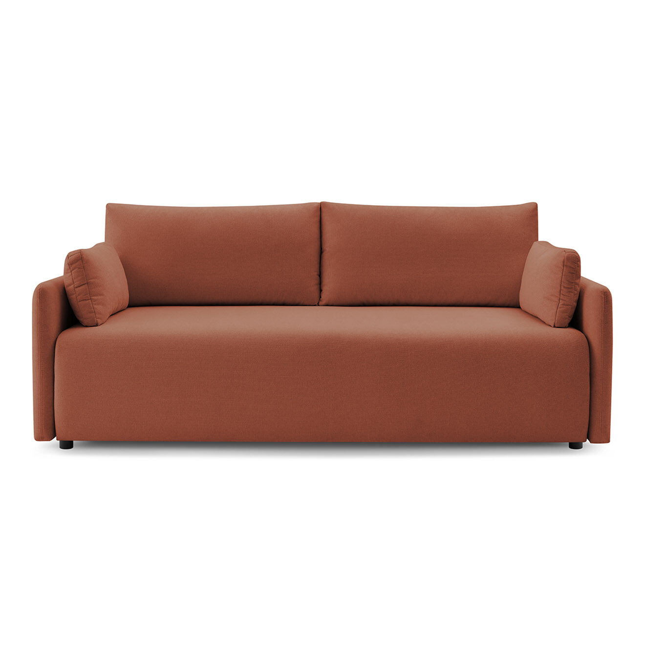 Bobochic Canapé droit convertible coffre marcel tissu lisse orange - 211x100x86 cm