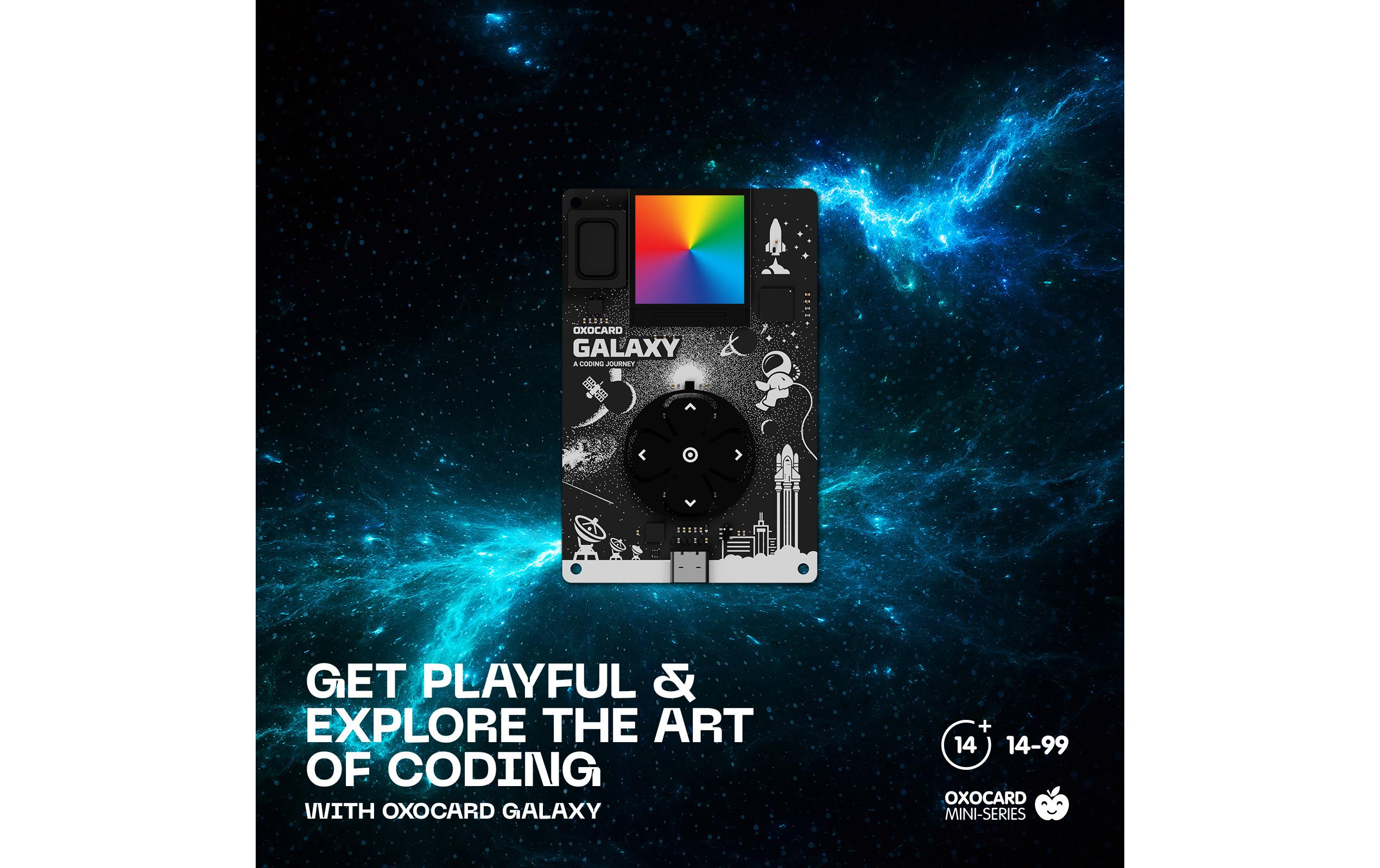 Entwicklerboard Oxocard mini ComboOxocard ist ein interaktiver, programmierbarer Minicomputer im Kreditkartenformat