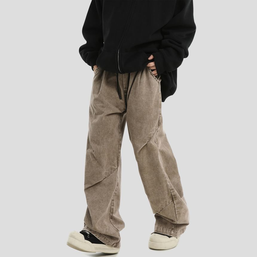 INStudio - High Waist Washed Wide Leg Jeans