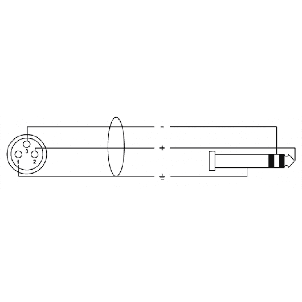 Cordial CPM2.5FV Peak XLR (female) / jack (6.3 TS) stereo 2.5 meter