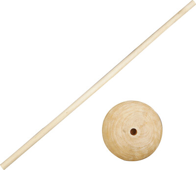 Rundstok Med Fod - H 30 CM - Ø 6,5 CM - Hulstr. 8 MM - 5 Sæt
