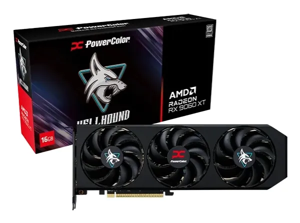 PowerColor Hellhound Radeon RX 9060 XT - Grafikkort - Radeon RX 9060 XT - 16 GB GDDR6 - PCIe 5.0 x16 - HDMI, 2 x DisplayPort