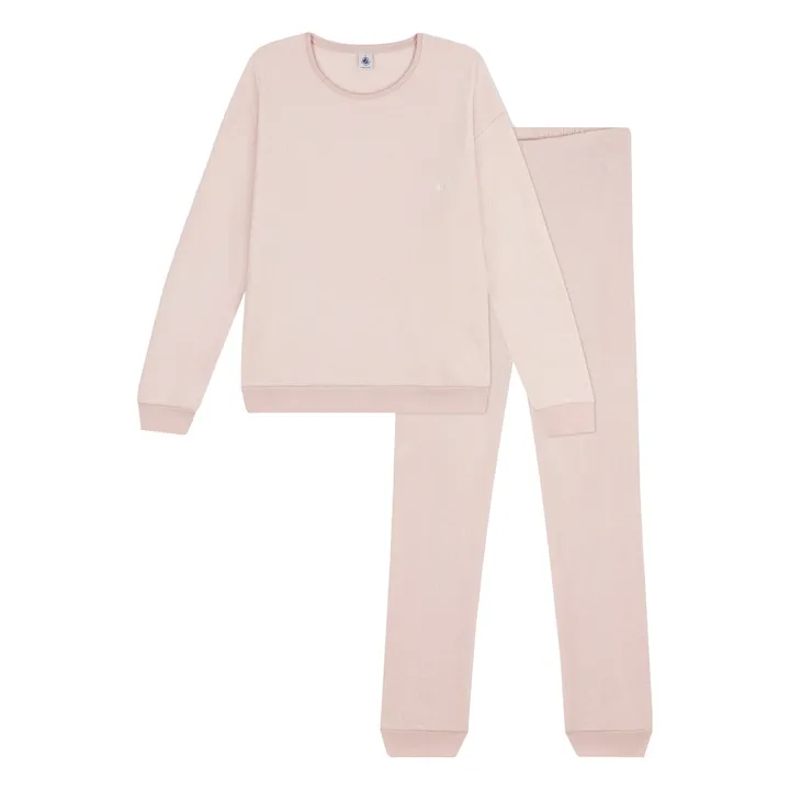 Petit Bateau Sweat + Pantalon Pyjama Eponge - Collection Femme  | Rose