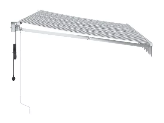 Auvent rétractable anthracite et blanc 3,5x2,5m tissu/aluminium