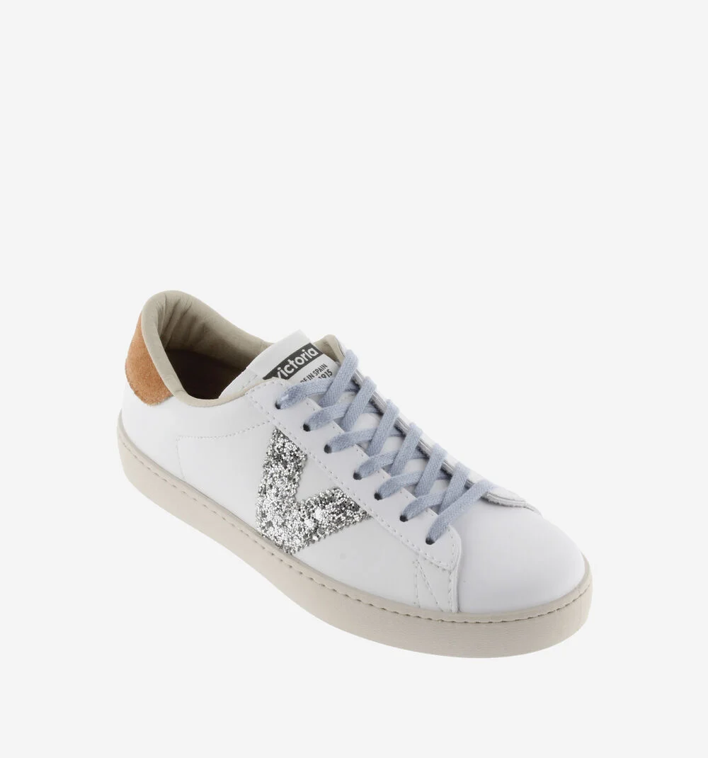BERLÍN EFFET CUIR & GLITTER Baskets cuir et glitter pour femme TEJA