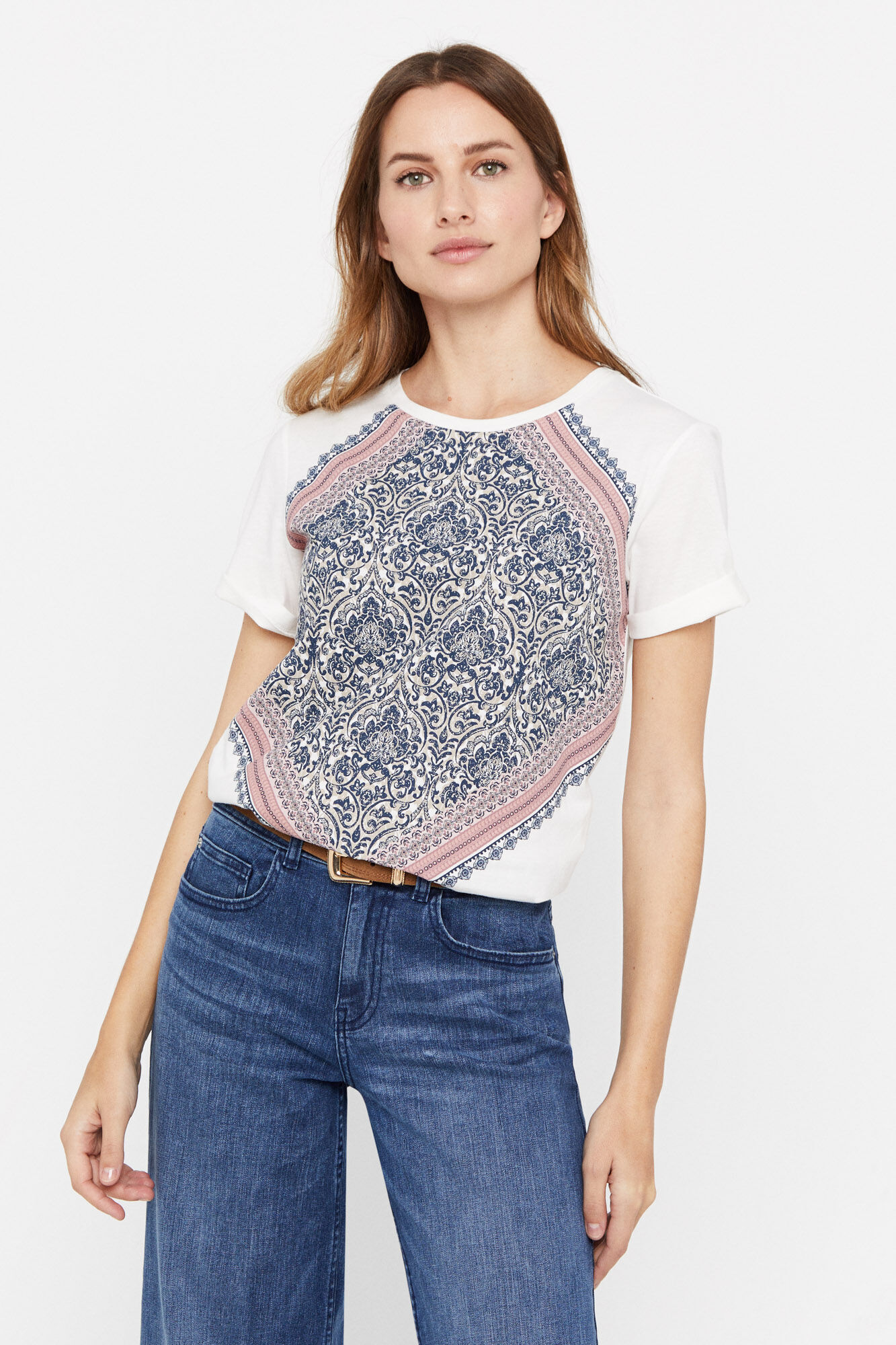 Camiseta com estampa de bandana - Estampa azul