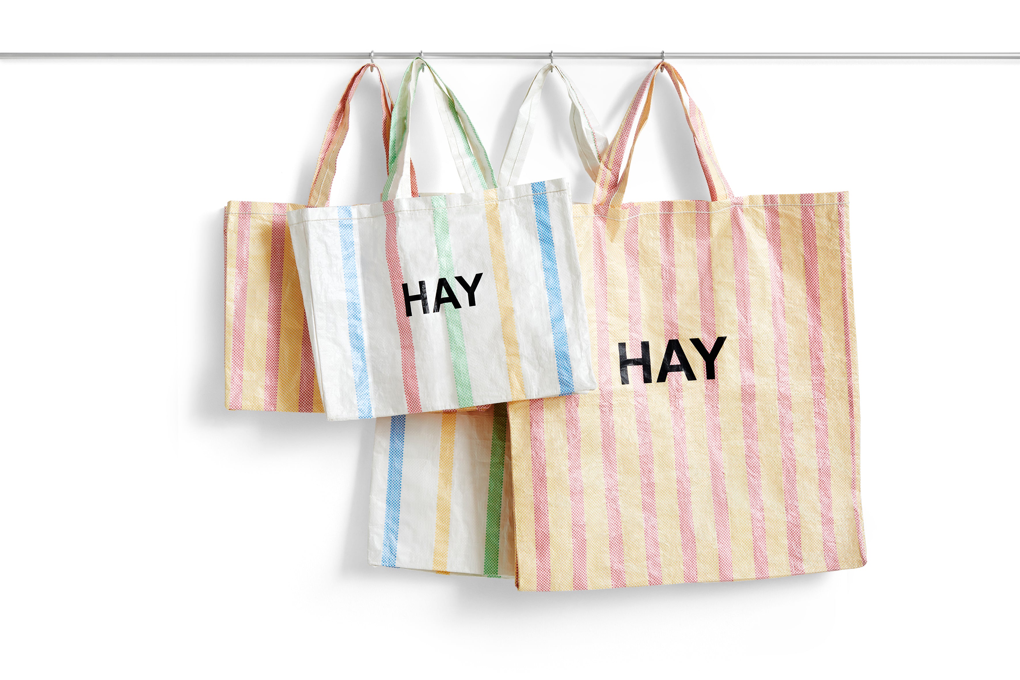 HAY  Candy Stripe Shopper, X-Large - rød/gul