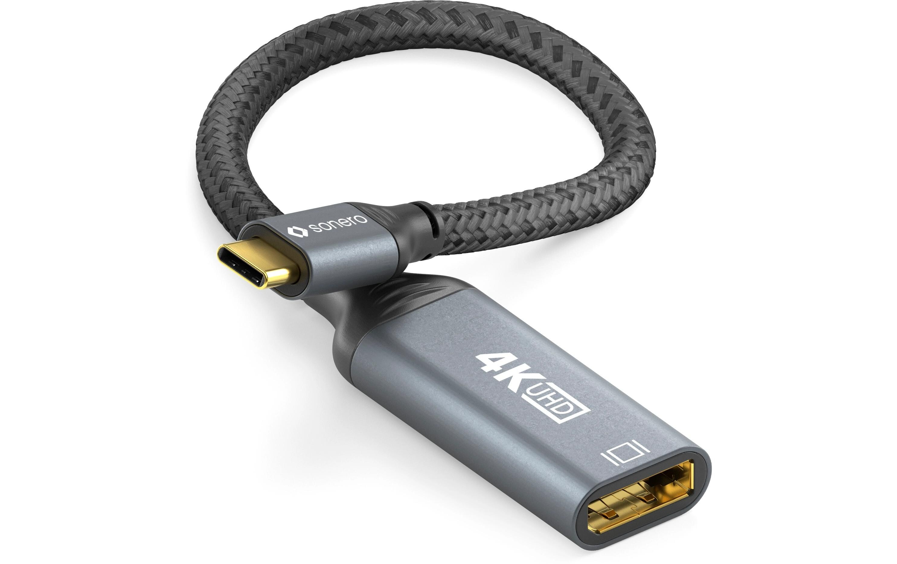 Adapterkabel USB Type-C - DisplayPortUSB-C auf DisplayPort Adapter - 4K60, 21.6 GBps – grau/schwarz - 0.10m